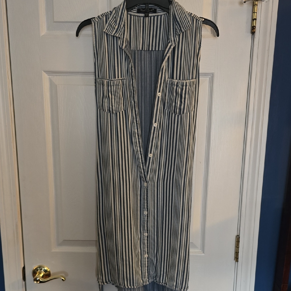 Velvet Heart Navy and White Striped Dress